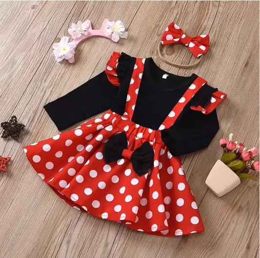 Magical Moments: Minnie-Inspired Birthday Outfit Set for Girls Aged 1–5